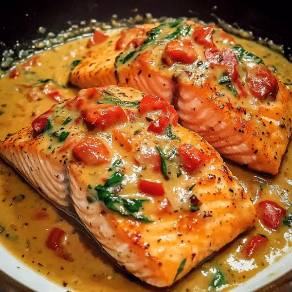 Tagsalmon In Roasted Pepper Sauce
